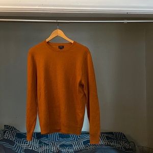 J Crew Orange Cashmere Sweater Mens M